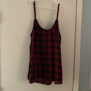 Torrid Red and black checked blouse